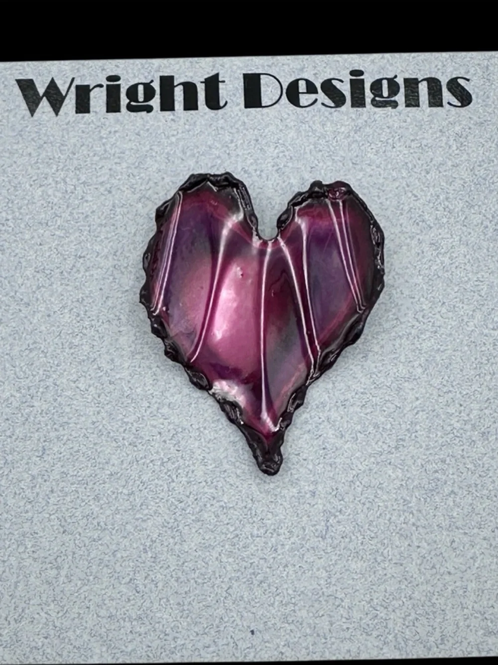 🌼 Hand Crafted Folded Heart Metal Art Artesian Pin Brooch